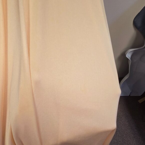 Vintage S Peach Lace-Trimmed Full-Length Nightgown Tie-Back Glam Sexy Romantic - Picture 8 of 14